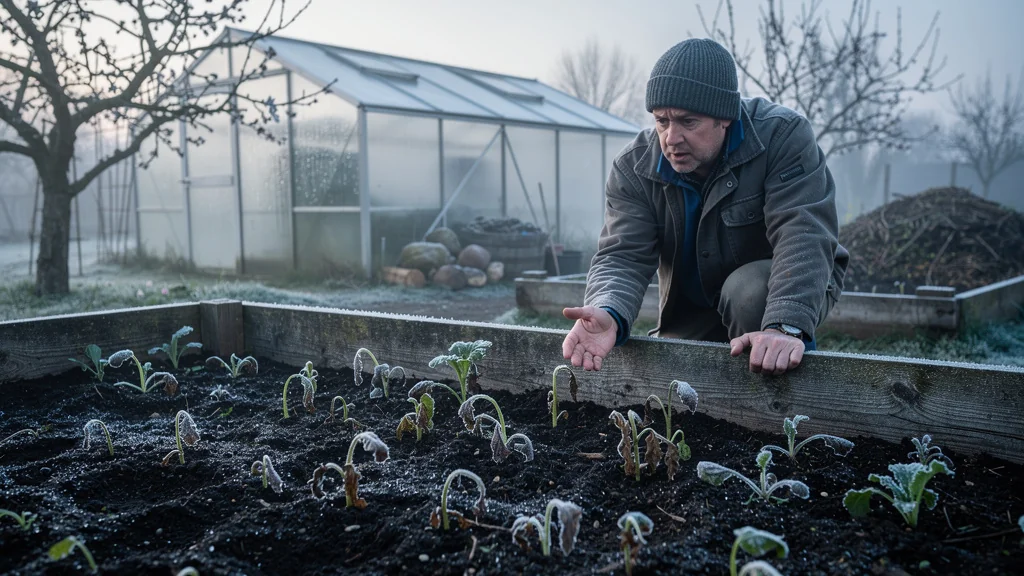 Semis bio d’avril gelé à 3 degrés : jeunes pousses détruites après une nuit de froid