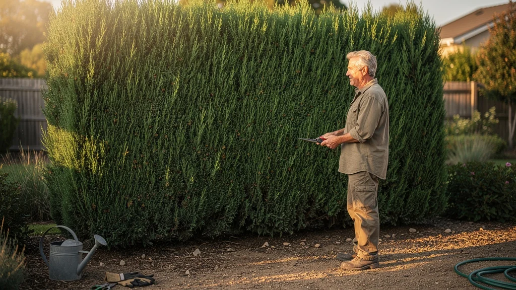 Haie de cyprès plantée sans amendement du sol, jardin réaliste et entretien minimal
