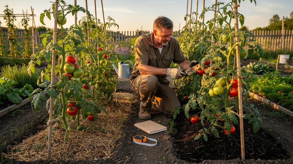 Compost de 3 mois et de 6 mois sur plants de tomates, protocole comparatif au potager