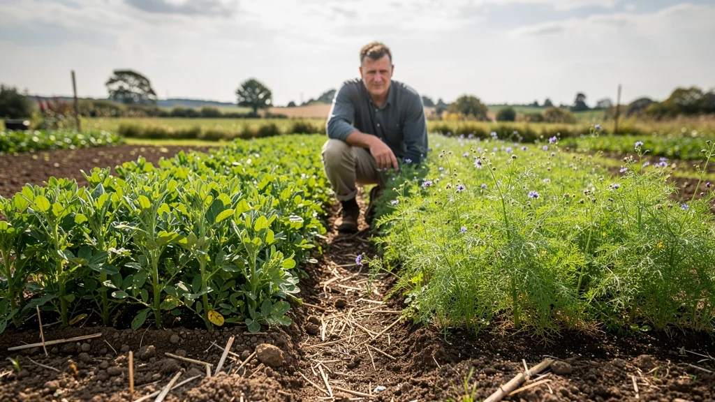 Test d’engrais vert de féverole et phacélie après récolte sur deux carrés au potager
