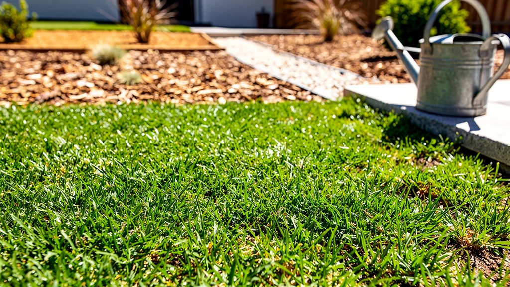 Gazon de zoysia luxuriant 15m² en plein soleil avec arrosage réduit, pelouse dense et verdoyante