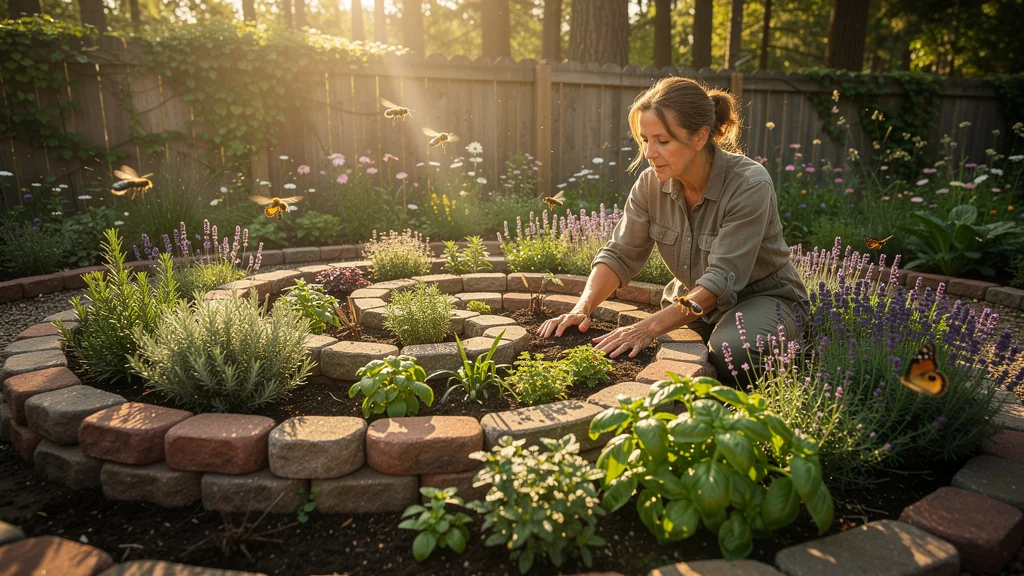 Installation d'une spirale aromatique dans un jardin révélant ses éléments manquants